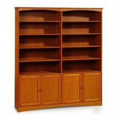 Madison Double Bookcase With Wood-door Cabinet