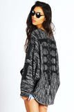 BACK BONED Grey Knit Cape