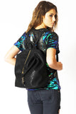 Black Backpack with Zip Front