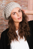 Beige Knitted Beanie Hat