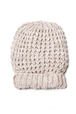 Beige Knitted Beanie Hat