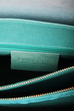 Large structured turquoise leather bag embossed python