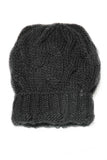 Black Chunky Knit Beanie Hat