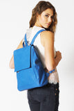 Blue Backpack with Squared Flap