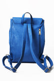 Blue Backpack with Squared Flap