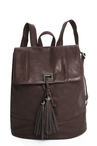 HELENA Brown Backpack with Tassels