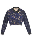 Cropped Lace Sweatshirt