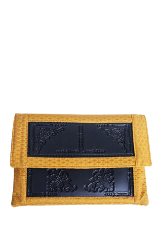 Black and Yellow Envelope Clutch