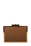 Hard Case Beige and Rose Gold Clutch