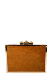 Hard Case Beige and Rose Gold Clutch