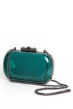 Hard Case Green Perspex Clutch