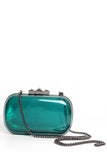 Hard Case Green Perspex Clutch