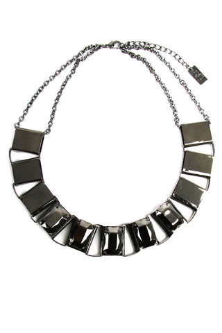 Gunmetal Metal Statement Necklace