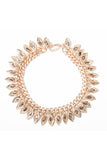 Gold Tone Leaves Statement Collar Necklace