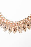 Gold Tone Leaves Statement Collar Necklace