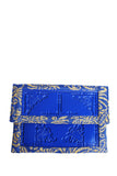 Blue and Yellow Envelope Clutch