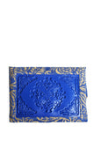 Blue and Yellow Envelope Clutch