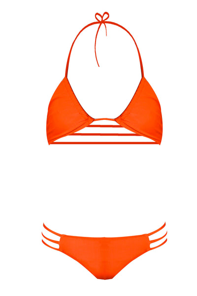 MILKSHAKE 3-Strap Neon Coral Bikini