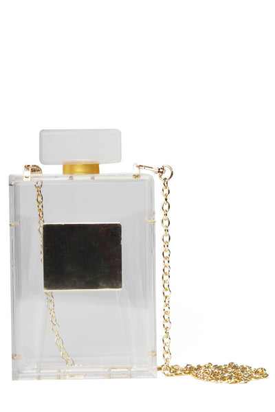 Hard Case Clear Perspex Clutch in Parfum Design