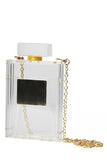 Hard Case Clear Perspex Clutch in Parfum Design