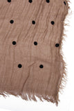 Beige Scarf with Dots Pattern