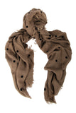 Beige Scarf with Dots Pattern