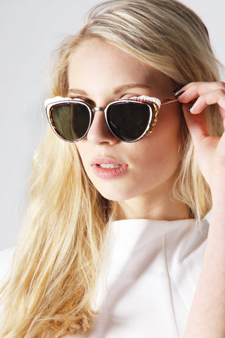 PROTOPUNK Cat Eye Tortoise and Gold Sunglasses