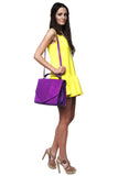 LADY TRIANGLE Large Purple Leather Bag