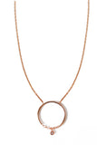 Rose Gold Necklace with Ring Charm