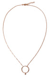 Rose Gold Necklace with Ring Charm