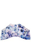 Medium folded leather clutch with blue floral print