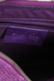 Medium purple folded leather clutch embossed python