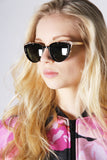 PROTOPUNK Cat Eye Black and Gold Sunglasses