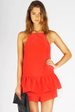 STRANGE FIRE Scarlet Coral Playsuit