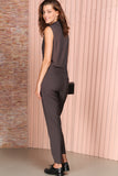 WHITNEY Dark Grey Tuxedo Jumpsuit