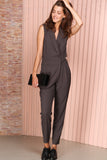 WHITNEY Dark Grey Tuxedo Jumpsuit