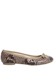 Beige Snake ballet flats