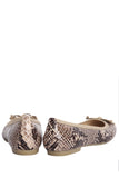 Beige Snake ballet flats