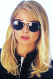 TECHNOTRONIC Metal and Leather Sunglasses