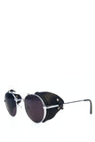 TECHNOTRONIC Metal and Leather Sunglasses