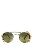 TECHNOTRONIC Metal and Beige Leather Sunglasses