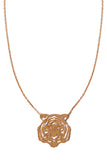 Rose Gold Necklace with Tiger Charm