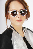 YAZHOO White Cat Eye Sunglasses